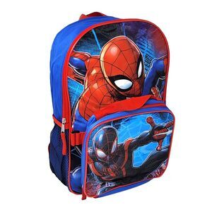 New Marvel Spider-Man Backpack Lunch Bag Insulated 2 Piece Set